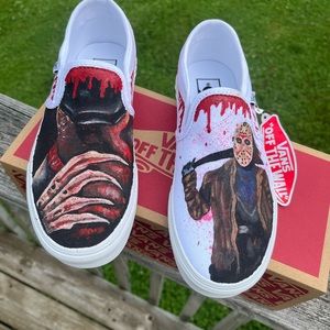 Handmade Jason and Freddy horror shoes